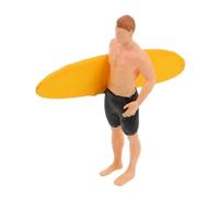 ZUNOXAZ Surfing Boy Figurine Miniature Beach Party Action Figure for Dollhouse Decoration and Creative Play Beach Scene Accessory