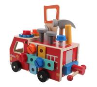 ZUNOXAZ Tool Set Wooden Construction Workbench Educational Montessori Box for Pretend Play Interactive Family Activity to Develop Motor Skills and Creativity