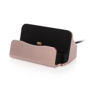 ZUNOXAZ USB Micro USB Desktop Charger Stand Fast Charge Cradle Docking Station for Edge Note Rose Gold with Data and Hands Holder
