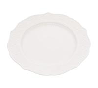 ZUNOXAZ Vintage Ceramic Dinner Plate White Porcelain Decorative Dining Dish with Embossed Design for Home Restaurant Wedding Salad Pasta Dessert