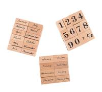 ZUNOXAZ Vintage Wooden Date Stamps Set 3Pcs - Number, Full Month Weekday English Stamps for Crafting, Card Making, Scrapbooking, and Journal Decoration