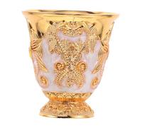 ZUNOXAZ Vintage Zinc Alloy Embossed Flower Chalice Elegant Banquet Wine Goblet for Blessing Prayers Rituals Multifunctional Retro Water Offering Cup
