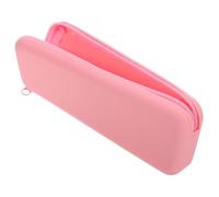 ZUNOXAZ Washable Silicone Pencil Pouch Pink Large Capacity Aesthetic Pencil Case with Zipper for Women and Boys and Girls, Unique Lovely Design Portable Pen Bag for School and Office