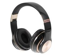 ZUNOXAZ Wireless Over-ear Sports Headphone with Telescopic Design Low Noise Gaming Headset for Running Computer Use Portable Black and Gold