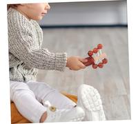 ZUNOXAZ Wooden Musical Hand Bell Portable Drum-shaped Rattling Instrument Enhances Rhythm Coordination and Listening Skills for Boys