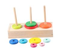 ZUNOXAZ Wooden Puzzle Ring Tower Large Educational for Colorful Sorting Stacking Game Premium Wood Developmental Logic Training