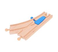 ZUNOXAZ Wooden Train Track Expansion Blue Double Peg Switch Track for DIY Railway Building Educational Smooth Surface Accessory for Creative Play and Fine Motor Skill Development
