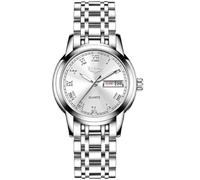 ZUNPAI Watches for Woman Classic Large Roman Numerals Mark Easy to Read Watch with Day Date Waterproof Luminous, White, Casual