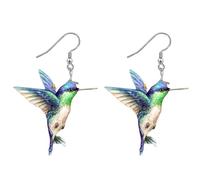 Zuntsutock Dangle Earrings - Colibri Earrings, Bird Earrings Birds | Funny and Cute Hummingbirds Hanging 2d Acrylic Past, se beskrivning, acrylic and metal