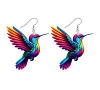 Zuntsutock Dangle Earrings - Colibri Earrings, Bird Earrings Birds | Funny and Cute Hummingbirds Hanging 2d Acrylic Past, se beskrivning, acrylic and metal