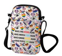 Zuo Bao BLM LGBT Rights Social Justice Inspire Crossbody Bag Anti-Fascist Protest Gift LGBTQ Pride Sarcastic Political (WRONG AGAIN)