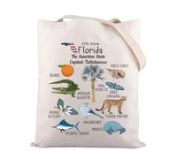 Zuo Bao Florida State Tote Bag Sunshine State Gift Tallahassee Lover Gift Palm Trees Florida Gift Tallahassee Florida Shoulder Bag (27th State)