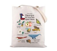 Zuo Bao Georgia Peach State Tote Bag Peach Lover Gift Peach Lover Gift Georgia State Nature Atlanta Peach Gift (4th State)
