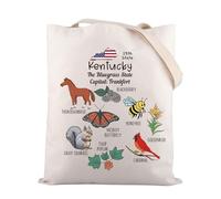 Zuo Bao KY State Tote Bag Kentucky Map Frankfort Lover Gift Bluegrass Pride Horse Country Shopping Bag Nature Landscape Gift (15th State)