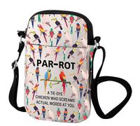 Zuo Bao Parrots Lover Messenger Bag Bird Watching & Cockatoo Lovers Gift Parrot Owner Crossbody Bag Bird Watcher Shoulder Bag (PARROT)