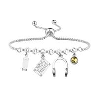 Zuo Bao TV Show Fan Bracelet Gaming PC Gift Upside Down Charm Comic Con Favorite Gift, S, Stainless Steel, no gemstone