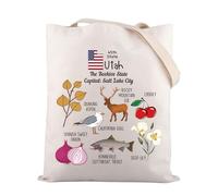Zuo Bao Utah State Tote Bag The Beehive State Themed Gift Salt Lake City Gift Utah Pride Gift Salt Lake City Travel Shoulder Bag (45th State)
