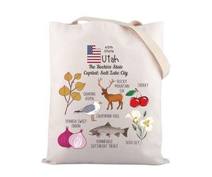 Zuo Bao Utah State Tote Bag The Beehive State Themed Gift Salt Lake City Gift Utah Pride Gift Salt Lake City Travel Shoulder Bag (45th State)