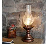 Zuoao Retro table lamp old-fashioned kerosene lamp tea room tea table bedroom bedside creative classical study bed and breakfast decoration,Brown