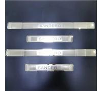 ZUOBYMBC 4 Pcs Stainless Steel Threshold Protective Film for Dacia Renault Sandero 2013-2021 2022,Car Kick Plates,Stainless Steel Car Door Sill Protector,Threshold Scuff Plate