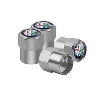 ZUOBYMBC 4 Pieces Tyre Valve Caps for Alfa Romeo 159 Giulietta 147 Mito Giulia 156,Car Tire Caps,Dust Caps for Car Tyres,Wheel Caps,Valve Caps Covers Replacement Accessories,Leak-Proof,Grey