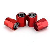 ZUOBYMBC 4 Pieces Tyre Valve Caps for Brabus,Car Tire Caps,Dust Caps for Car Tyres,Wheel Caps,Valve Caps Covers Replacement Accessories,Leak-Proof,Red