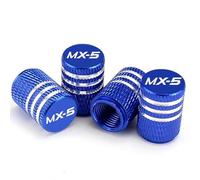ZUOBYMBC 4 Pieces Tyre Valve Caps for Mazda MX-5,Car Tire Caps,Dust Caps for Car Tyres,Wheel Caps,Valve Caps Covers Replacement Accessories,Leak-Proof,Blue