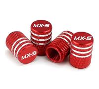 ZUOBYMBC 4 Pieces Tyre Valve Caps for Mazda MX-5,Car Tire Caps,Dust Caps for Car Tyres,Wheel Caps,Valve Caps Covers Replacement Accessories,Leak-Proof,Red