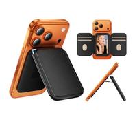 ZuoDeri 2026 New MagSafe Card Holder for iPhone - 6-Card RFID Blocking Wallet with Built-in Mirror, Multi-View Stand, Fits MaSafe, Slim Pocket-Friendly Design for iPhone 17/16/15/14/13/12 (Black)