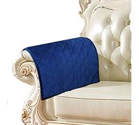Zuodo Nonslip Navy Velvet Sofa Armrest Covers Blue Couch Arm Covers for Leather Couch Quilted Furniture Protector for Dogs Kids Pets Sold by 2 Pieces 20 x 24 Inches