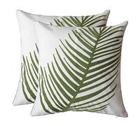 ZUODU 2PC Green Classic Jacquard Decorative Embroidery Pillow Cover Cushion Cover Throw Pillow Case 18 X 18 Inch 45 X45 Cm (Green-2PC)