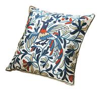 ZUODU Blue Bird Cushion Cover Bohemia Exotic Style Pillow Sham Exquisite Stereoscopic Embroidery Cotton Throw Pillow Cover Indian Decor Sofa Cushion Cover 18"x18" (Colour C)