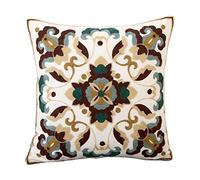 ZUODU Blue Brown Embroidery Cushion Covers 45 x 45 Cm Bohemian Housewarming Coffee Beige Throw Cushion Cover Car Home Decoration (Colour 4)