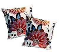 ZUODU Blue Cushion Cover 18"x18"or 45cmx45cm Embroidered Cotton Decorative Throw Pillow Cover Cushion Case Pillow Case,Sofa,Chair,Car Use Light Blue set of 2