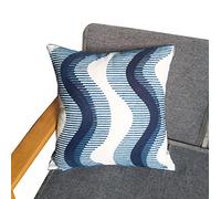 ZUODU Blue S Cushion Covers 18x18 Inch or 45x45cm Cotton Pillow Cover Cotton Cushion Covers Embroidery Bohemian Housewarming Car Home Decoration Cushion Cover/Throw Pillow Cover (Pattern-8)