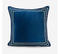 ZUODU Blue Velvet Cushion Cover Jacquard Square Cushion Cover Navy Pillowcases Sofa Cushion Covers Protectors for Home Decorating Bedroom Living Room 45 x 45 CM (J)