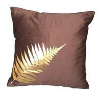 ZUODU Brown Velvet Cushion Cover 45x45cm Printing Peach Skin-Like Decorative Pillow Cover Coffee Cushion Cover 18x18 Inches Free Combination 1 Piece(golden Leave-Coffee)