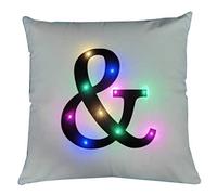 ZUODU Christmas LED & Colorful Flashing Velvet Letter Cushion Cover Pillow Cover - Party, Festival, Gift Use - 18”x18” or 45cm x 45cm 1pc