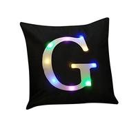 ZUODU Christmas Velvet Letter Pillow Cover - LED Colorful, Party & Festival Use, 18x18 Inches, 1pc