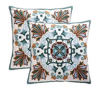 ZUODU Classic 2 Piece Jacquard Decorative Pillow Cover Cushion Cover Throw Embroidery Pillow Case 18 X 18 Inch 45 X45 Cm Green Maple Set of 2