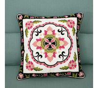 ZUODU Colourful Cushion Cover Bohemia Exotic Style Pillow Sham Exquisite Stereoscopic Embroidered Cotton Throw Pillow Cover Indian Decor Sofa Cushion Cover 18"x18" (Colour I)