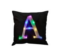ZUODU Creative LED Colorful Lighting Velvet Letter Cushion Cover Pillow Cover - Bar, Party, Festival, Gift Use - 18”x18” or 45cm x 45cm 1pc (A)
