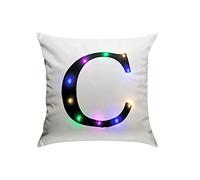 ZUODU Creative LED Colorful Lighting Velvet Letter Cushion Cover Pillow Cover Bar Use Party Use Festival Use Gift Use18”x18” or 45cm x 45cm 1pc (C)