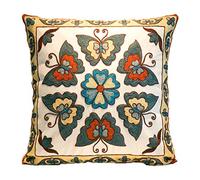 ZUODU Embroidered Cotton Green Butterfly Throw Cushion Cover 45 x45 Cm Jacquard Pillow Cover 18 x 18 Inch Gift Cushion Case Pillow Case Butterfly Pillowcase