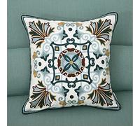 ZUODU European Countryside Cotton Square Pillowcase Pillow Case Sofa Decorative Cushion Cover 45cm X 45cm or 18”x18” (Color 7)