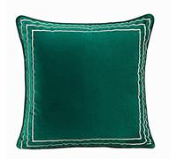 ZUODU Green Velvet Jacquard Cushion Cover Embroidery Geometry Cushion Cover Pillowcases Sofa Cushion Covers Protectors for Home Decorating Bedroom Living Room 45 x 45 CM