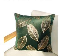 ZUODU Green Velvet Pillow Case Gold Foil Printing Cushion Covers Velvet Cushion Decorative 45 x 45 CM Free Combination Gift (gold leaf-peacock green)