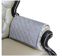 ZUODU Grey Velvet Sofa Arm Covers Non Slip Loveseat Protector for Armchairs Pair of 2(Check Grey Velvet)