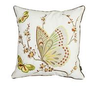 ZUODU Jacquard Butterfly Cushion Cover 18 x 18 Inch Embroidery Flora Decorative Pillow Cover Pillow Case 45cm x 45cm