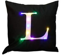 ZUODU LED Colorful Lighting Velvet Letter Cushion Cover Pillow Cover Bar Use Party Use Festival Use Gift 18 x18 Inches or 45 cm x 45 cm 1pc L